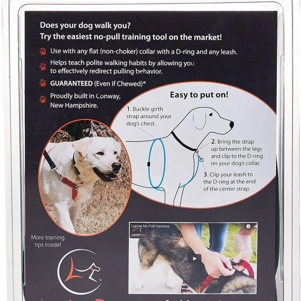 No-Pull Training Harness - Blue plaid, size Large NIB